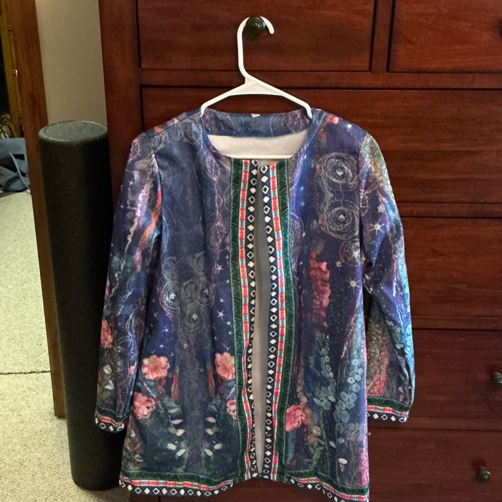 Women's Floral Midnight Blue Lightweight Jacket